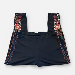 Johnny Was Embroidered Black Women's Leggings
